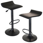 Winsome Trading, Inc - Obsidian 2-Pc Adjustable Swivel Stool Set, Black - Adjust your seat with these Winsome Wood Obsidian Adjustable Swivel Stools, a modern style that will blend well with contemporary settings. Featuring a black, sleek PVC seat and black metal base stools. The stylish shape and sophisticated look will make an excellent addition to any area of your house. They have a backless design which make these convenient for storing away under the breakfast or wet bar when adjusted to a lower position. Your guests can have their seat at their preferred height, raised up to 30.79� or easily lowered to 22.68� by just lifting the leveler on the side, making these suitable for all guest. So, whether in your kitchen or the bar these versatile bar stools swivel up to 360 degrees for extra utility and a have a foot bar providing that additional comfort. The 15� base also helps provide durability and sturdiness for long-lasting wear. This set of 2 is conveniently packed and shipped in 1 box, that includes the hardware necessary for assembling. Replacement part request can be submitted directly to the manufacturer within 60 days from date of purchase.