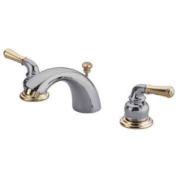 KB95X-P Mini-Widespread Bathroom Faucet, Polished Chrome/Polished Brass