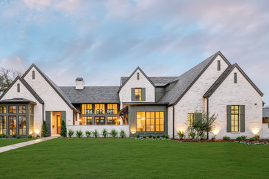 Transitional exterior home idea in Dallas