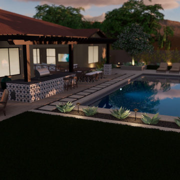 Tranquil Garden Pool in The Desert