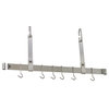 Handcrafted 48" Adjustable Ceiling Bar w 12 Hooks Stainless Steel