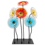 Dale Tiffany - Dale Tiffany AS19275 Flower Garden, 21.5" 6-Piece Handcrafted Art Glass Dec - This festive 6 Piece Flower Garden Sculpture is aFlower Garden 21.5 I Black *UL Approved: YES Energy Star Qualified: n/a ADA Certified: n/a  *Number of Lights:   *Bulb Included:No *Bulb Type:No *Finish Type:Black