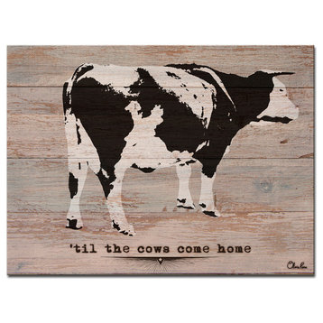 Ready2HangArt Farmhouse 'Cows Come Home' Wrapped Canvas Animal Wall Art, 40"x30"