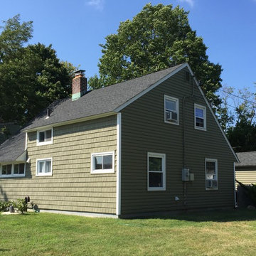 Levittown Siding - Arbor Green Shakes and Dutch Lap