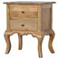 2 Drawer French Design Cabriole Leg Mango Wood Bedside Table