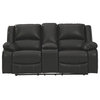 Signature Design by Ashley Calderwell Reclining Loveseat with Console in Black