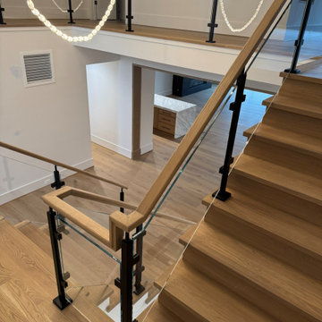 Project #132 | White Oak Staircase with Glass Balustrade
