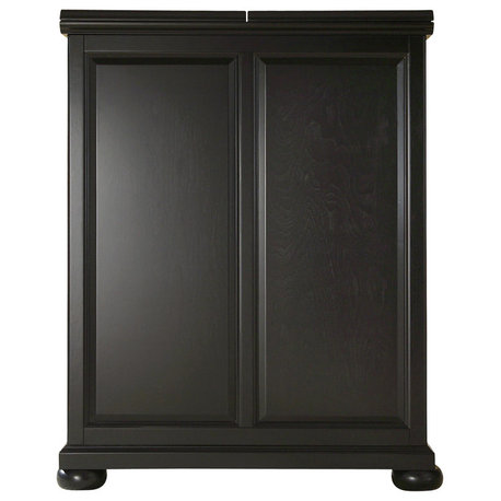 Alexandria Expandable Bar Cabinet, Black Finish