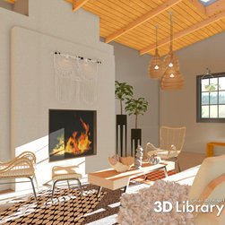3D Models for Virtual Designs - Boho Furnitshings - Floor Pillows And Poufs