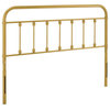 Modway Sage Queen Modern Powder Coated Iron Headboard in Gold Finish