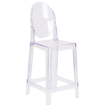 Oval Back Ghost Counter Stool