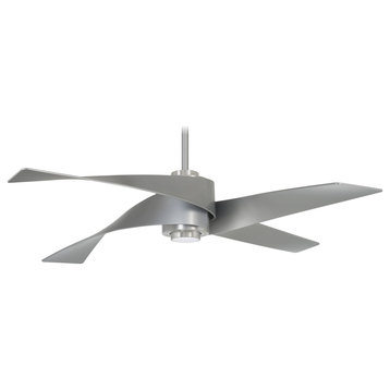 Minka Aire Artemis IV, LED 64" Ceiling Fan, Brushed Nickel with Silver Blades