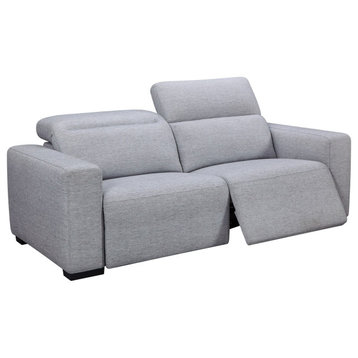 Divani Casa Bode Modern Grey Fabric Sofa With 2 Recliners