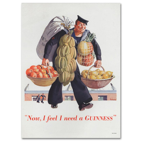 Guinness Brewery 'Now I Feel I Need A Guinness' Canvas Art, 14"x19"