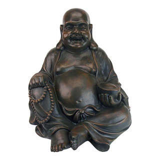 Design Toscano Large Laughing Buddha Statue - Asian - Garden Statues ...