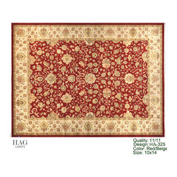H.A.G. Hand Knotted Carpet 11/11 Quality Red/ Beige - Floor Rugs