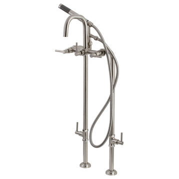 CCK8408DL Freestanding Tub Faucet With Supply Line, Stop Valve, Brushed Nickel