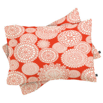 Deny Designs Heather Dutton Delightful Doilies Saffron Pillow Shams, Queen