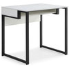 Loft Lyfe Edie Desk, Open Front Storage, White/Black 31.5Lx23.6Wx30H