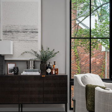 North Arlington Virginia Moody Masculine Home Office Study