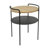 Astor Steel and Oak Large Bedside Table