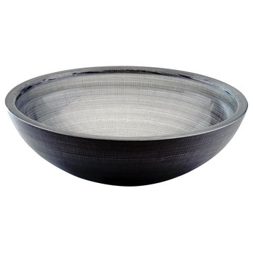 Voltaire Glass Vessel Sink, Silver and Black
