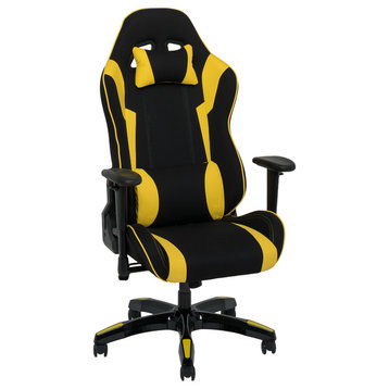 High Back Ergonomic Gaming Chair, Black, Yellow