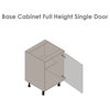 18 Base Cabinet High Single Door with White Gloss door