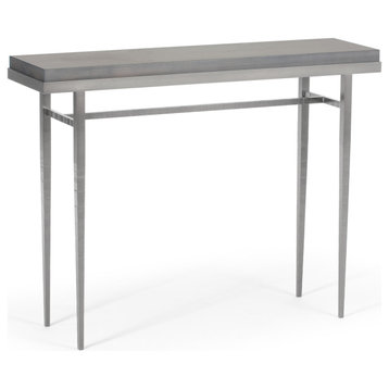 Wick 42" Console Table, Vintage Platinum Finish, Maple Grey Accents