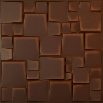 Modern Square EnduraWall 3D Wall Panel, 12-Pack, Aged Metallic Rust
