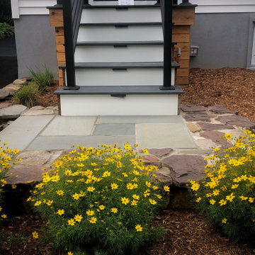 Zen Eclectic Modern Front Porch and Stairs