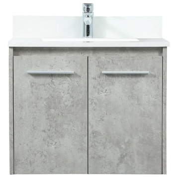 Elegant Decor VF44524MCG-BS 24" Single Bathroom Vanity, Concrete Gray