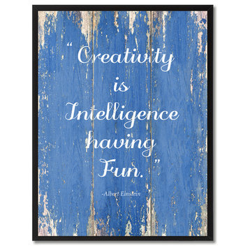 Creativity Is Intelligence Albert Einstein Quote, Canvas, Picture Frame, 28"X37"