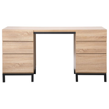 Ethan Industrial Double Cabinet Desk, Mango Wood