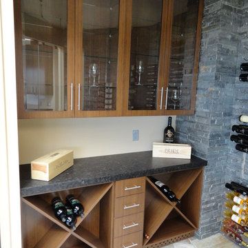 Carlsbad San Diego California Custom Wine Cellar Contemporary Glass Wall Door