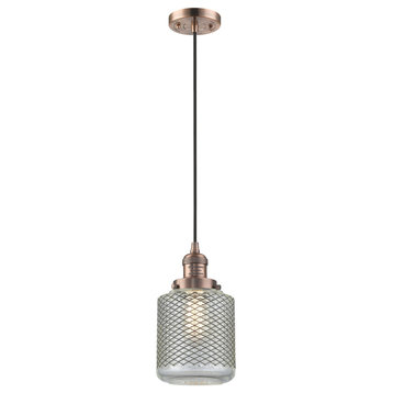 1-Light Dimmable LED Stanton 6" Mini Pendant, Antique Copper