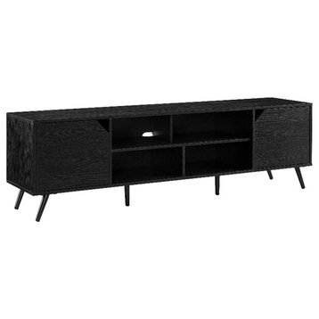 70" MCM Simple Wood TV Stand for TVs up to 80 inches - Black