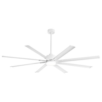 84" 8-Blade LED Standard Ceiling Fan with Remote Control and Light Kit Included, White