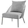 New Pacific Direct Kelby 17.5" Fabric and Plywood Accent Chair in Gray