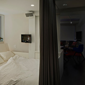 Sleeping alcove at night