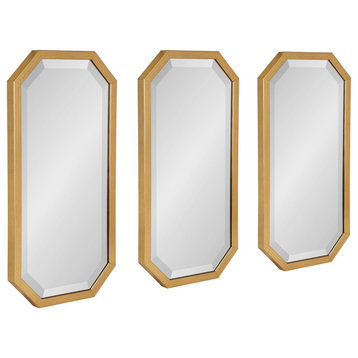 Laverty Octagon Accent Mirror Set, Gold 3 Piece