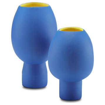 Yuzhi Blue Vase, Set of 2