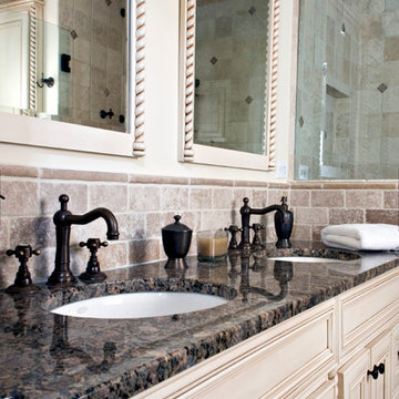 Traditional in Travertine Master Bath