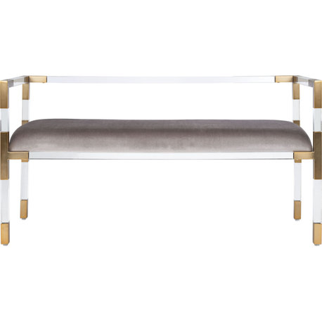 Anastasia Bench - Clear, Brass