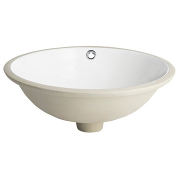 Safavieh Nerida Porcelain Ceramic Vitreous Round 17" Undermount Bathroom Sink