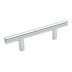 Cosmas - Cosmas 305-3.5CH Polished Chrome 3-1/2&rdquo; CTC (89mm) Euro Bar Pull [25-PACK] - Cabinet And Drawer Handle Pulls