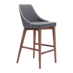 Moor 26 in. Dark Gray Cushioned Bar Stool - Bar Stools And Counter Stools