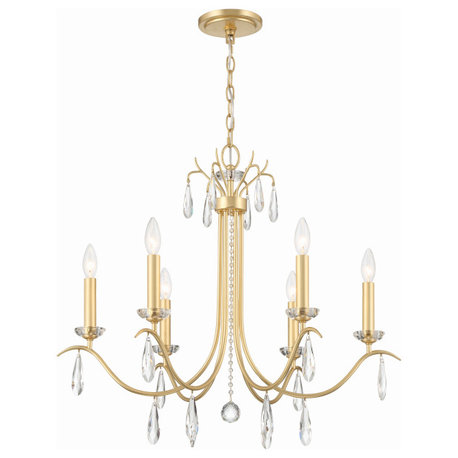 Crystorama Rollins 6 Light Antique Gold Chandelier