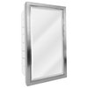 Head West Brushed Nickel and Chrome Recessed Medicine Cabinet Mirror, 16x26"