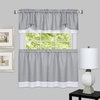 Darcy Window Curtain Tier and Valance Set, 58"x36"/58"x14", Gray/White